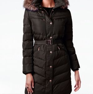 Michael Kors women black puffer long hoodie